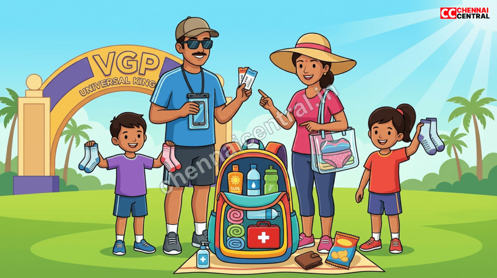 Essential items to prepare for VGP Republic Day visit including swimwear grip socks sunscreen and comfortable clothing